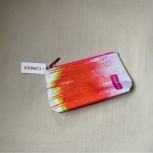 Clinique Cosmetic Bag Makeup Pouch Bright Spring Happy 😃 NWT